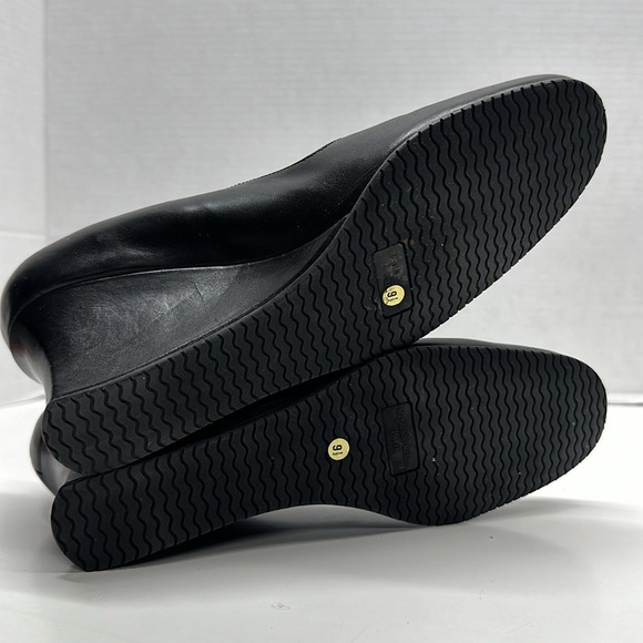 Stephanie Kelian Paris Wedges Shoes Heels Leather Round Toe Black Women Size 9.5 - Picture 8 of 10